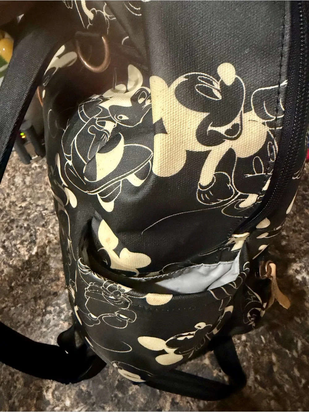Petunia Pickle Bottom Black&White Mickey Mouse over Years Backpack Diaper Bag